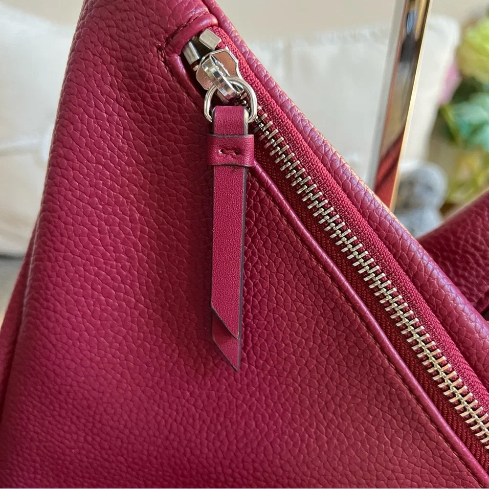 NWOT! Calvin Klein Geo Rocky Road Vegan Leather Hobo Bag In Merlot - Picture 6 of 17